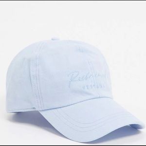 ASOS Reclaimed Vintage inspired logo embroidery cap in washed blue